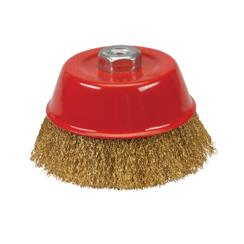 Silverline Brassed Steel Crimp Cup - 125mm - Code 868900