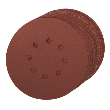 Silverline Hook & Loop Discs Punched 150mm 10pce - 150mm 4 x 60, 2 x 80, 120, 240G - Code 882789