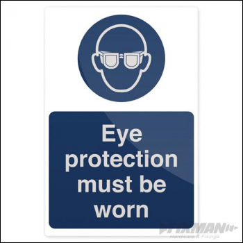 Fixman Eye Protection Must Be Worn Sign - 200 x 300mm Rigid - Box of 5 - Code 893068