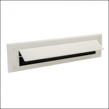 Fixman Letterbox Draught Seal with Flap - 338 x 78mm White - Code 916133