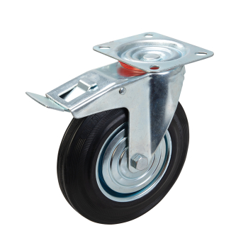 Fixman Heavy Duty Braked Rubber Castor - 200mm 200kg - Code 921139