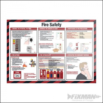 Fixman Fire Safety Sign - 590 x 420mm Laminated - Box of 5 - Code 922986