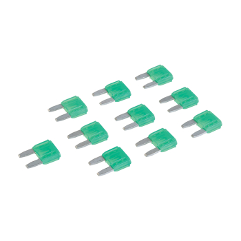 Silverline ATM Automotive Mini Blade Fuses 10pk - 30A Green - Code 946989