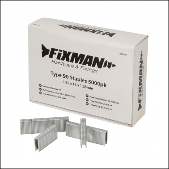 Fixman Type 90 Staples 5000pk - 5.80 x 16 x 1.25mm - Code 947082