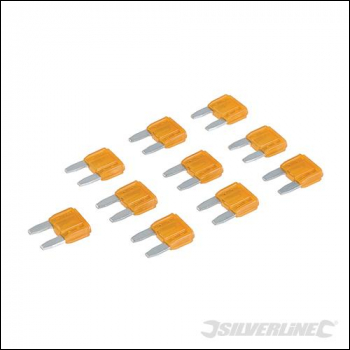 Silverline ATM Automotive Mini Blade Fuses 10pk - 10A Red - Code 948576