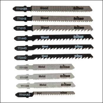 Triton Jigsaw Blade Set 10pce - Wood / Metal - Code 959528