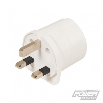 PowerMaster Schuko to UK Travel Adaptor 230V - 230V - Code 966622