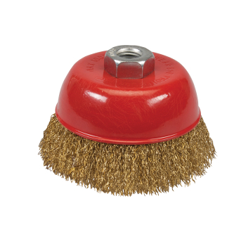 Silverline Brassed Steel Crimp Cup - 100mm - Code 969731
