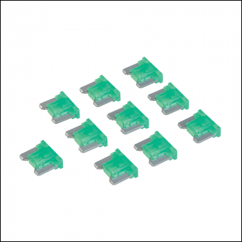 Silverline ATT Low Profile Mini Automotive Blade Fuses 10pk - 30A Green - Code 969989
