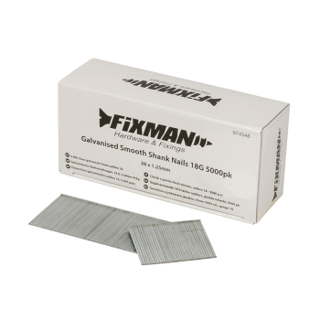 Fixman Galvanised Smooth Shank Nails 18G 5000pk - 38 x 1.25mm - Code 974546
