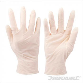 Silverline Disposable Latex Gloves 100pk - L 10 - Code 980918