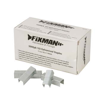 Fixman 10J Galvanised Staples 5000pk - 11.2 x 10 x 1.17mm - Code 983163