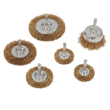 Silverline Brassed Steel Wire Wheel & Cup Brush Set 6pce - 6pce - Code 993067