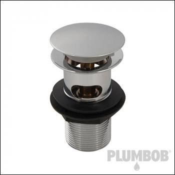 Plumbob Quick-Clac Chrome-Plated Brass Basin Plug Slotted - 1-1/4 inch  (32mm) - Code 999374