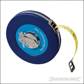 Silverline Steel Surveyors Tape 50m 165f!   t X 13mm Code Mt44 - silverline steel surveyors tape 50m 165ft x 13mm code mt44 product