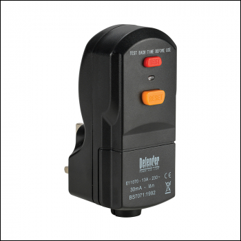 Defender RCD Plug 13A (Wireable) - 230V - Code E11070C