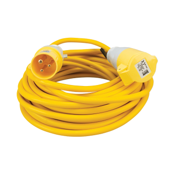 Defender Extension Lead Yellow 2.5mm2 16A 14m - 110V - Code E85121