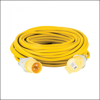 Defender Extension Lead Yellow 2.5mm2 16A 25m - 110V - Code E85233