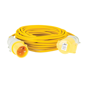 Defender Extension Lead Yellow 2.5mm2 32A 14m - 110V - Code E85235
