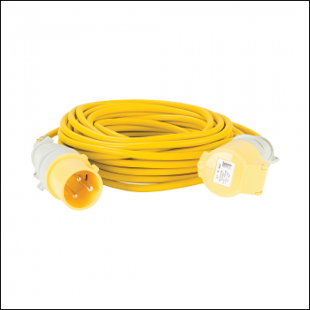 Defender Extension Lead Yellow 2.5mm2 32A 14m - 110V - Code E85235