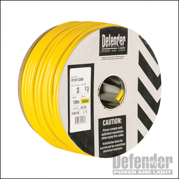 Defender Arctic Yellow 3-Core Cable Drum 4mm2 32A 100m - 110V - Code E87235