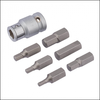 King Dick Hexagon Bit Set SD 1/2 inch  Metric Xxpce - 4 - 10mm - Code HBS6M