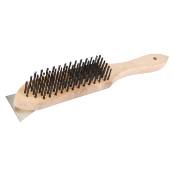 Silverline Wooden Wire Brush & Scraper - 6 Row - Code PB16