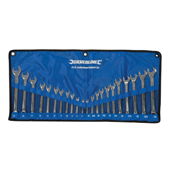 Silverline Combination Spanner Set 22pce - 6 - 22mm & 1/4 - 7/8 inch  - Code SP57