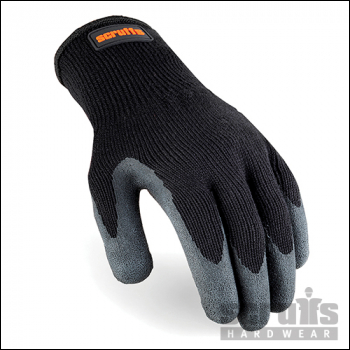 Scruffs Utility Latex-Coated Gloves Black - L - Code T50997