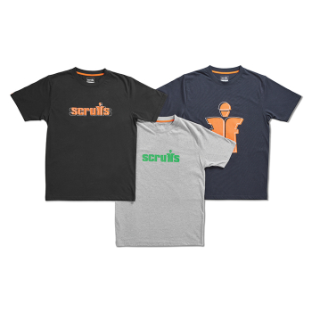 Scruffs Houghton 3 Pack Logo T-Shirt