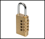 Silverline Combination Padlock Brass - 4-Digit - Code 360848