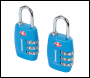 Silverline TSA Combination Luggage Padlocks 2pk - 3-Digit - Code 709502