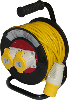 25m x 1.5mm Cable Reel with 2 x 16 Amp Sockets (110 Volt Only)