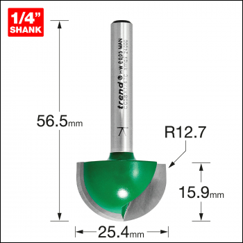 Trend Radius 12.7mm Radius X 25.4mm Diameter - Code C058X1/4TC