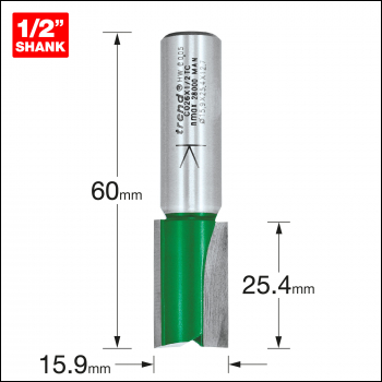 Trend Two Flute Cutter 15.9mm Diameter - Code C026X1/2TC