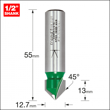 Trend Chamfer 45 Degrees X 12.7mm Diameter - Code C044X1/2TC