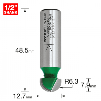 Trend Cove Radius 6.35mm X 7.9mm Cut - Code C054X1/2TC