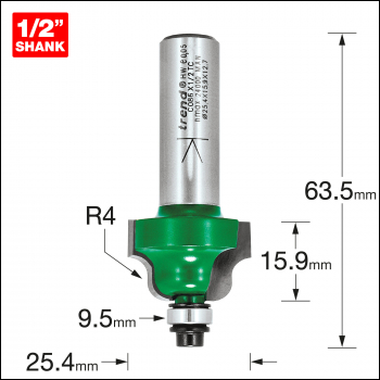 Trend Guided Ogee Radius 4.0 X 15.9mm Cut - Code C086X1/2TC