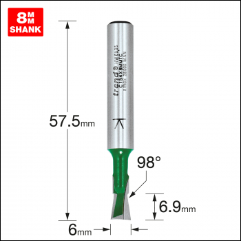 Trend Dovetail 6.0mm Diameter X 98 Degrees Two Flute - Code C154X8MMTC