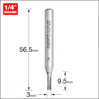 Trend Two Flute Cutter 3mm Diameter - Code C001AX1/4TC