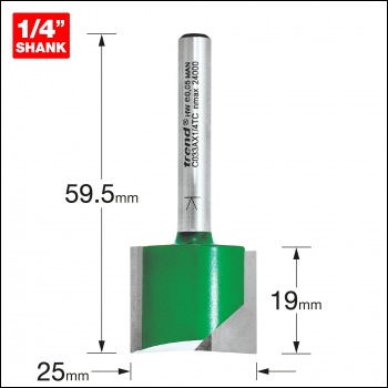 Trend Two Flute Cutter 25mm Diameter - Code C033AX1/4TC