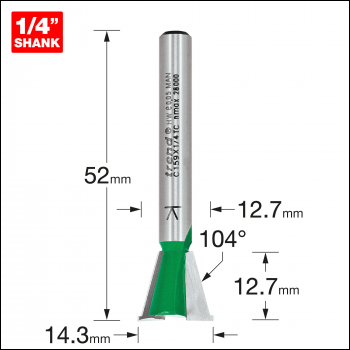 Trend Dovetail 12.7mm Diameter X 104 Degrees Spurs - Code C159X1/4TC