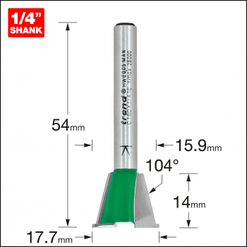 Trend Dovetail 17.7mm Diameter X 104 Degrees Spurs - Code C160X1/4TC