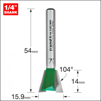 Trend Dovetail 15.9mm Diameter X 104 Degrees - Code C160AX1/4TC