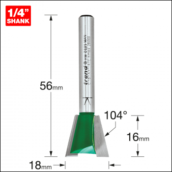 Trend Dovetail 18mm Diameter X 104 Degrees - Code C161AX1/4TC