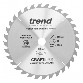 Trend Craft Saw Blade 300mm X 32 Teeth X 30mm - Code CSB/30032