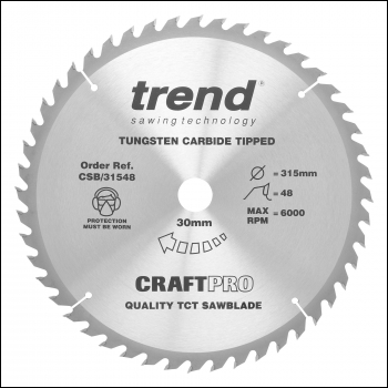 Trend Craft Saw Blade 315mm X 48 Teeth X 30mm - Code CSB/31548