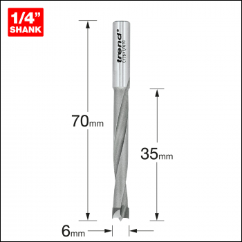 Trend Dowel Drill 6mm X 35mm Cut - Code C175X1/4TC