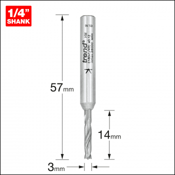 Trend Dowel Drill 3mm X 14mm Cut - Code C180X1/4TC