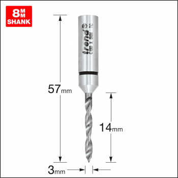 Trend Dowel Drill 3mm X 14mm Cut - Code C180X8MMTC